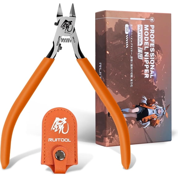 Model Nippers, Gundam Model Tools for Advancers to Repair and Fix Plastic Models, Ultra-thin Single Blade Gunpla Nipper, Non-slip Grip 4.7 Inch Sprue Cutter for Plastic Model Building
