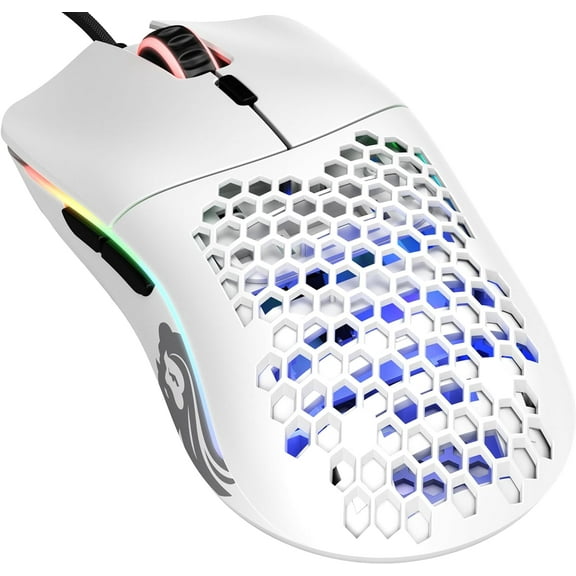 Model O Wired Gaming Mouse 67g Superlight Honeycomb Design, RGB, t 3360 Sensor, Omron es, Ambidextrous - Matte White