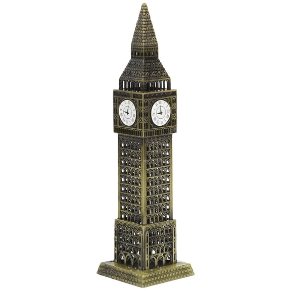 NIAIZEK Golden Big Alloy Building Model London Landmark Decor 7.11.91.9in