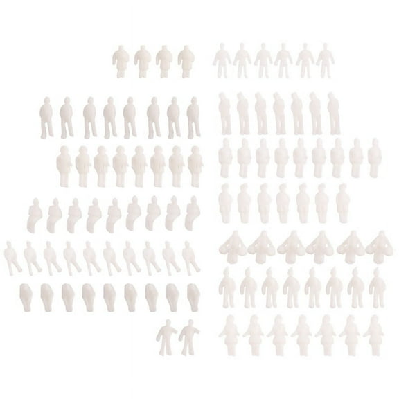 Model People Figures Scale 1:200 Pack of .100pcs White Assorted Style