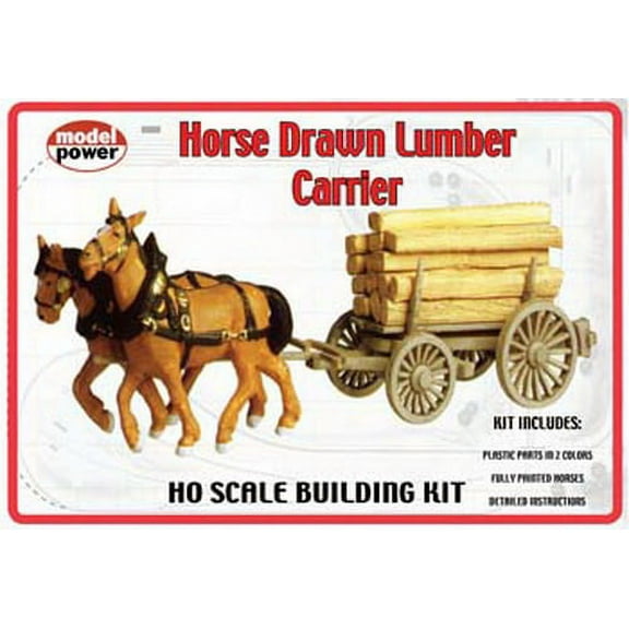 Model Power 624 HO Scale Horse Drawn Lumber Carrier Kit
