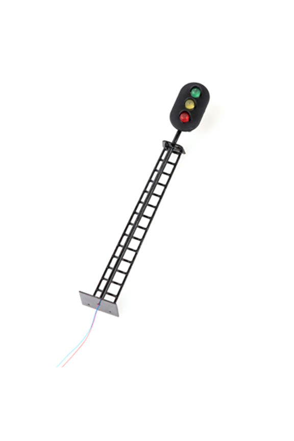 Model Railway 1:87 Block Signal Traffic Light Black Post with Ladder for Layout Building