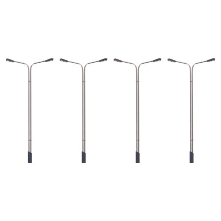 Model Railway LED Lamppost Lamps White 1/100 Scale 10cm 3.94inch 3V 4Pack
