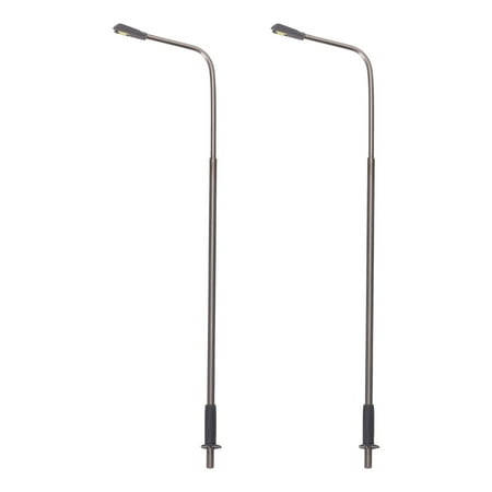 Model Railway LED Lamppost Lamps White 1/100 Scale 11cm 4.33inch 3V 2Pack