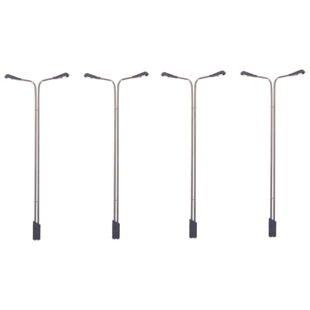 Model Railway LED Lamppost Lamps White 1/75 Scale 13cm 5.12inch 3V 4Pack