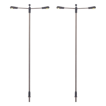 Model Railway Train Lamp Post White 1/100 Scale 11cm 4.33inch 3V 2Pack