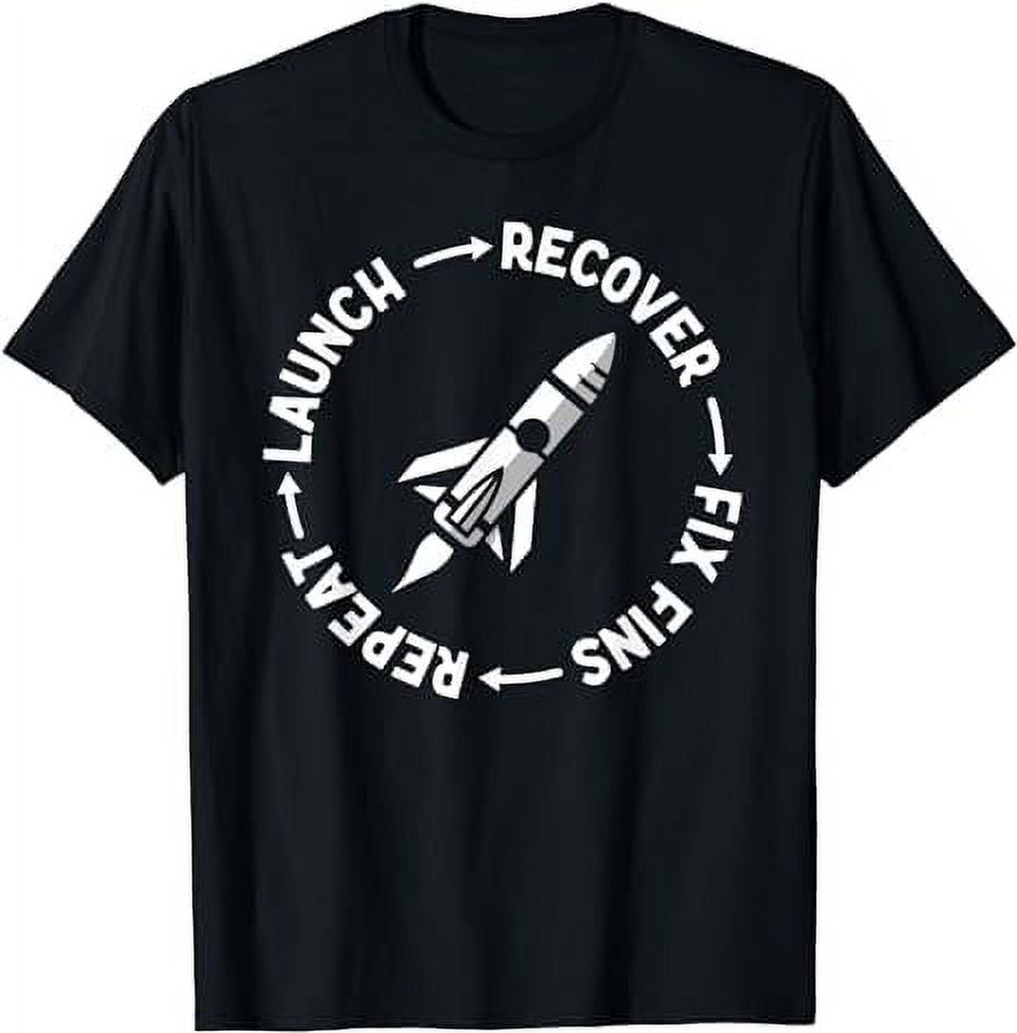 Model Rocket Rocketry Funny Launch and Crash TShirt
