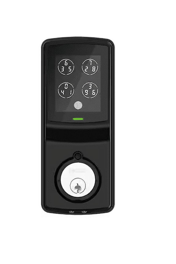 Model-S Matte Black Single-Cylinder Alarmed Lock Deadbolt with Keypad, Bluetooth and Discrete Pin Code Input