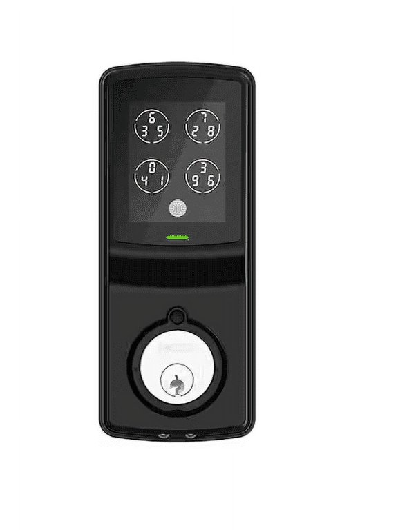 Model-S Matte Black Single-Cylinder Alarmed Lock Deadbolt with Keypad, Bluetooth and Discrete Pin Code Input