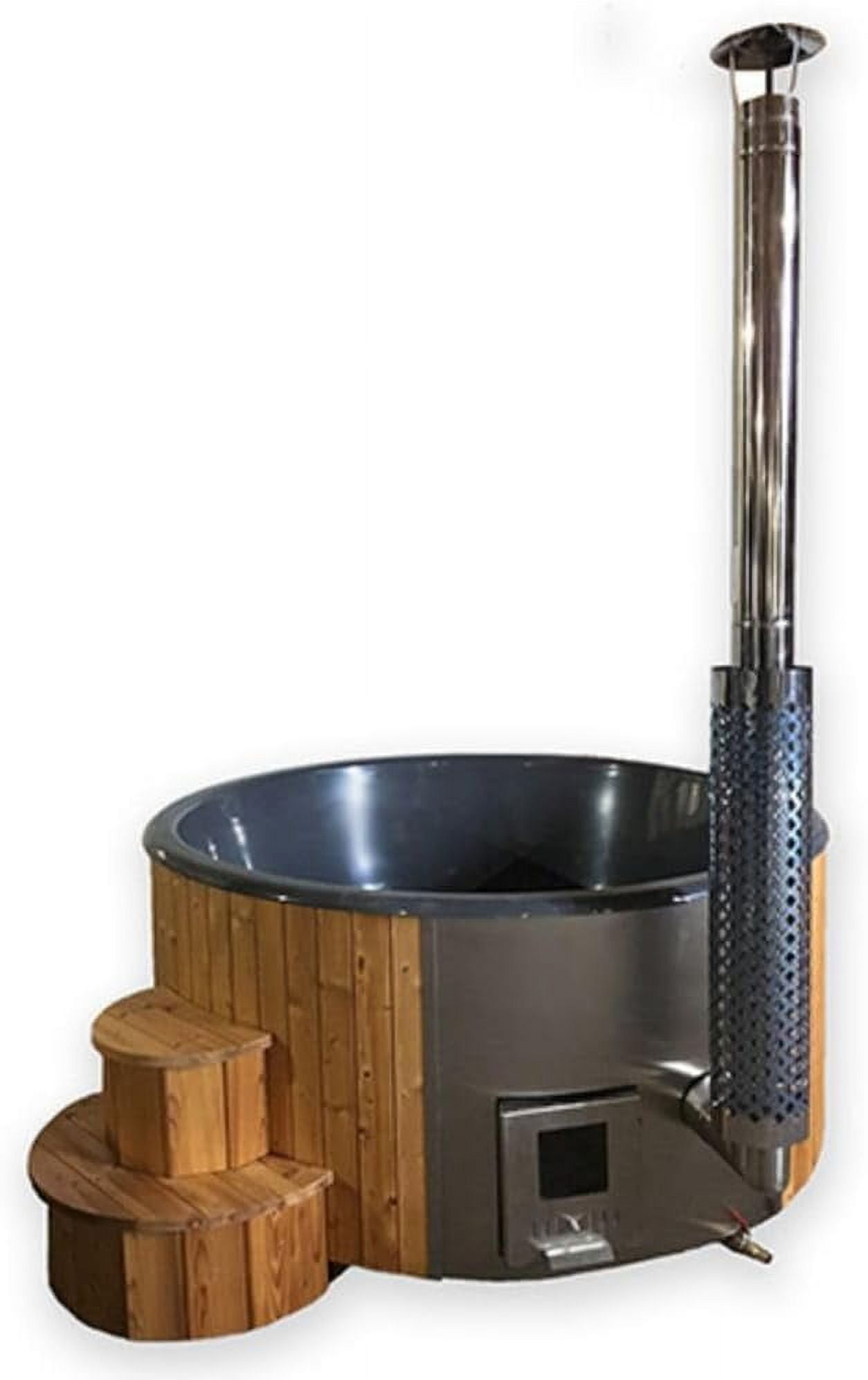 Natural Thermo-Spruce 6-Person Wood-Fired Hot Tub