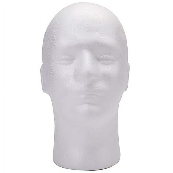 Model Styrofoam Mannequin Head, White Foam Wig, Arts, Craft, DIYs Head Display, Hats and Hairpieces, Mask - for Home, Salon and Travel