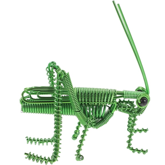 FOLOYORI Toy Grasshopper Green Aluminum Animal Statue Office Decorative Collectors 1Pack