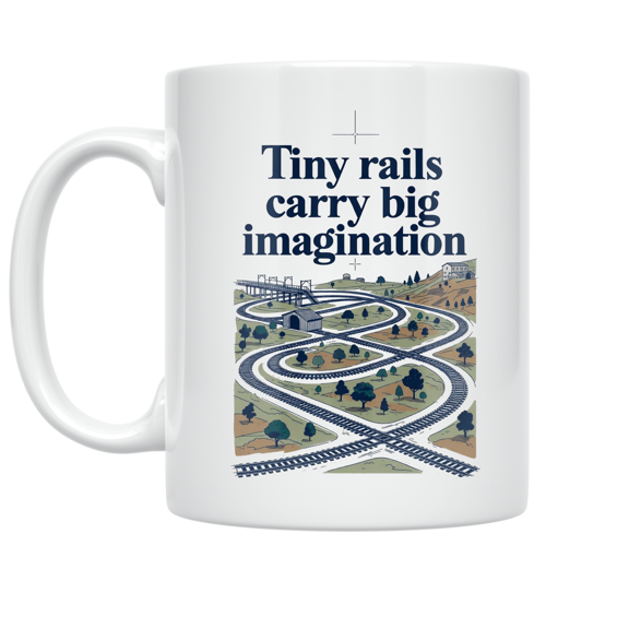 Model Train Blueprint Design - Model Train Enthusiast - 11 oz Ceramic Coffee Mug
