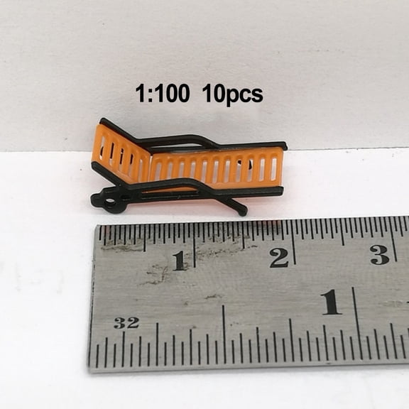 Model Train HO TT Scale 1:87 Beach Bench Chairs for Layouts 10pcs Set