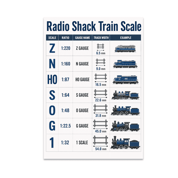 Model Train Scale Chart - Model Train Enthusiast - 13x19 Poster Print
