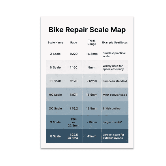 Model Train Scale Guide Poster - Model Train Enthusiast - 13x19 Poster Print