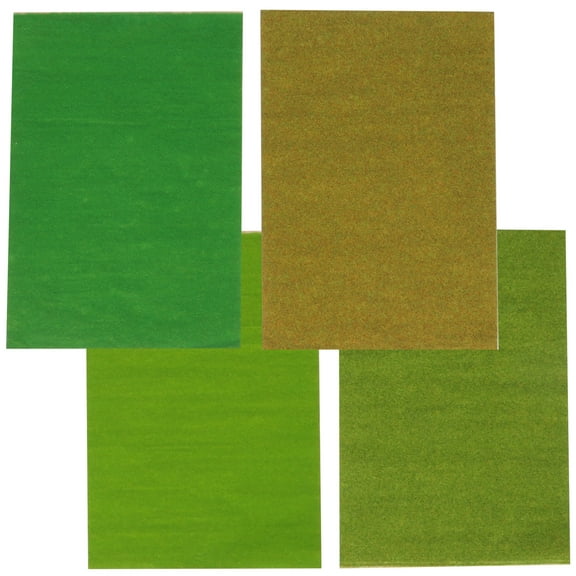 Model Train Scenery Simulation Turf Mat Artificial Grass Outdoor Lawn Nylon 4 Pcs