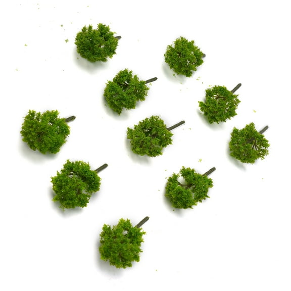 Model Trees 10 Pack Plastic Green Scenery Landscape for Train Railway Wargame Architectural Layout Garden Diorama OO Scale 2.76inches Height Realistic Miniature