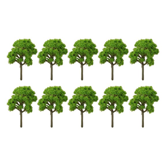 Model Trees 10 Pack Plastic Green Scenery Landscape for Train Railway Wargame Architectural Layout Garden Diorama OO Scale 3.54inches Height Realistic Miniature
