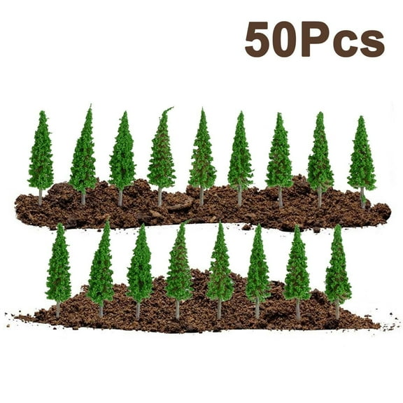 Model Trees Train Railroad Diorama Wargame Park Scenery HO scale 55mm Mini 50pcs