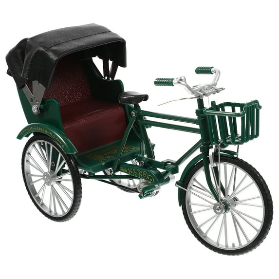 OUNONA Miniature Green Jinrikisha Model for Home Crafting and Desk Decoration Purposes