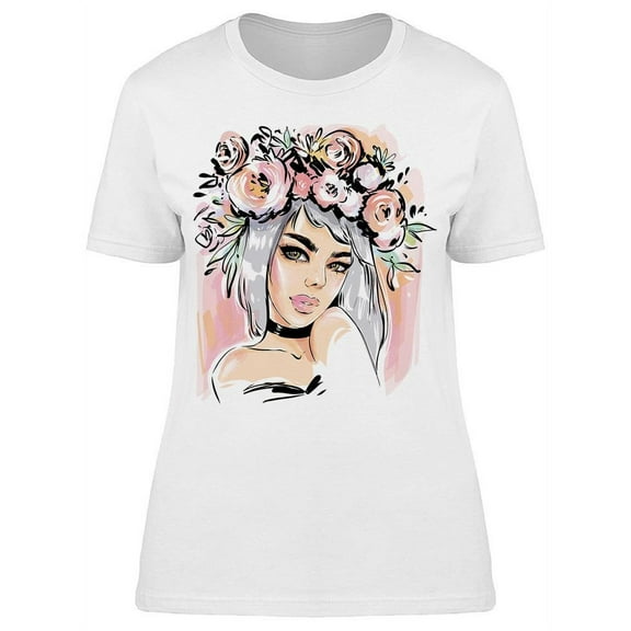 Model Wearing A Wreath T-Shirt Women -Image by Shutterstock, Female 3X-Large