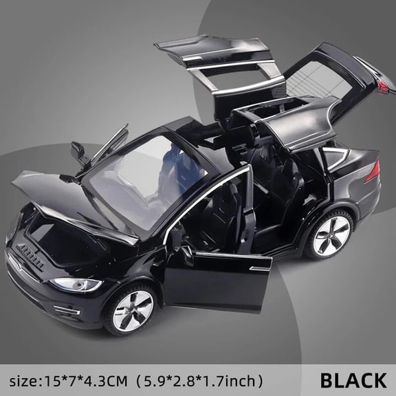 Model X Toy Car, 1:32 Zinc Alloy Diecast Car Toys for Kids, Pull Back Collectible Vehicle Toy Door Opening Scale Car Model