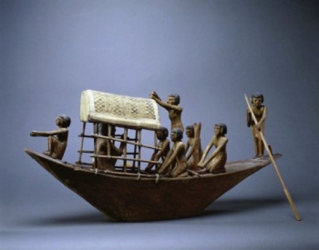 Model of a Funeral Boat Egyptian Art Musee du Louvre Paris Canvas Art - (24 x 36)