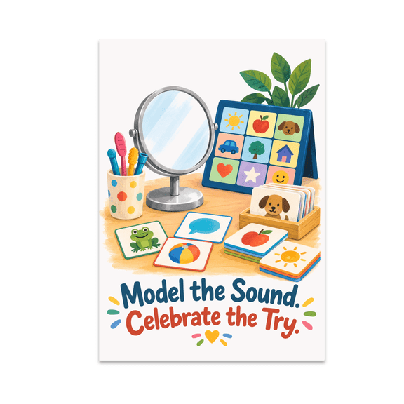 Model the Sound Celebrate the Try - Speech-Language Teams - 13x19 Poster Print