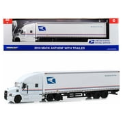 ModelToyCars 2019 Mack Anthem with Trailer, USPS Mail Truck, 1/64 Scale Diecast Model