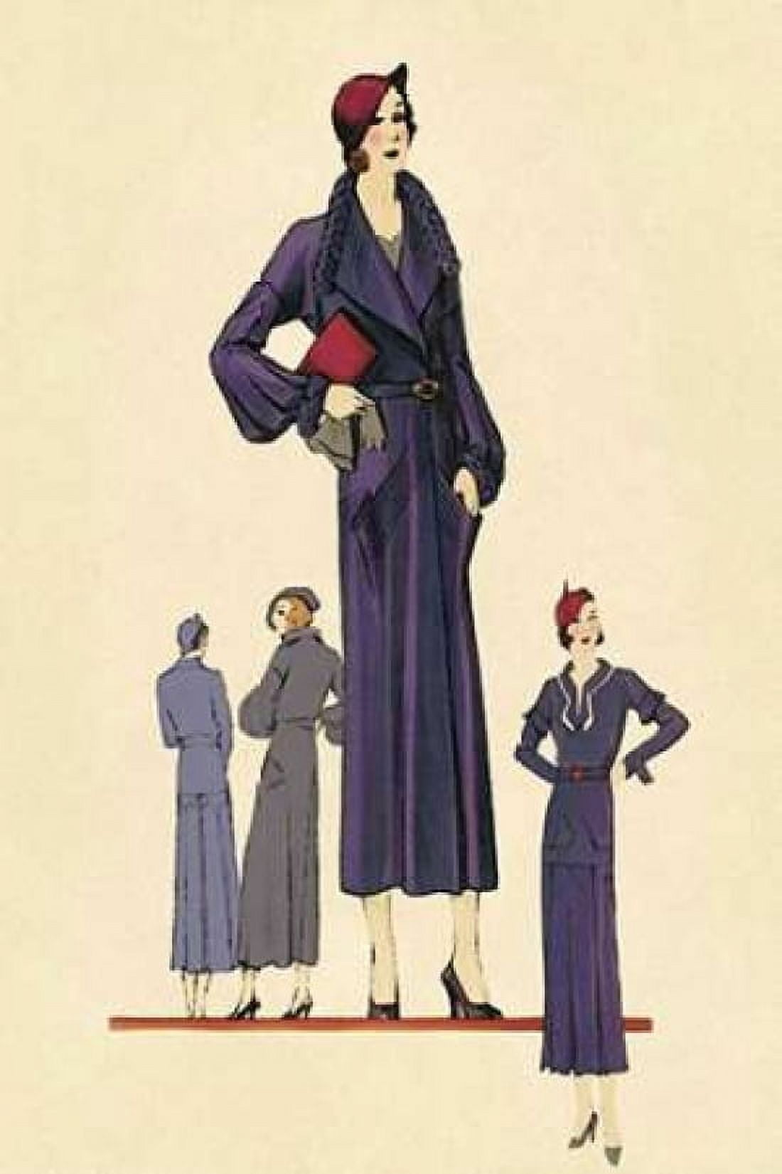 Modeles Originaur A Blue Overcoat Canvas Art - Vintage Fashion (24 x 36)