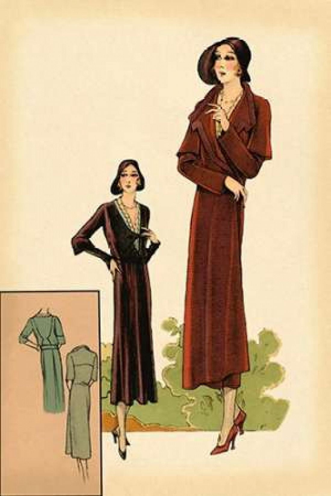 Modeles Originaur Burgundy Chic Canvas Art - Vintage Fashion (12 x 18)