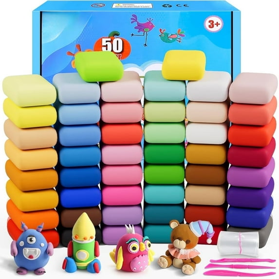 CiaraQ Modeling Clay - 50 Colors Air Dry Clay, DIY Molding Magic , Kids Toys Set for Boys and Girls