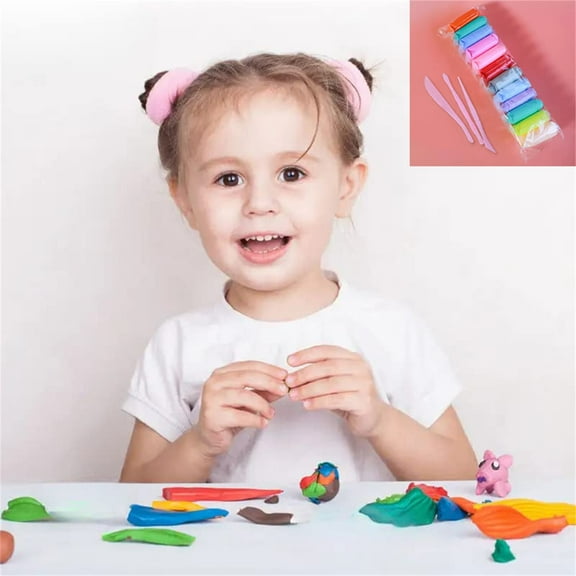 Modeling Foam Craft Kit | Multicolor Air Dry Soft Bouncing Clay Set | 12 Bright Colors | Sculpting Tools Included | Strong Elastic Texture | Creative Art Supplies