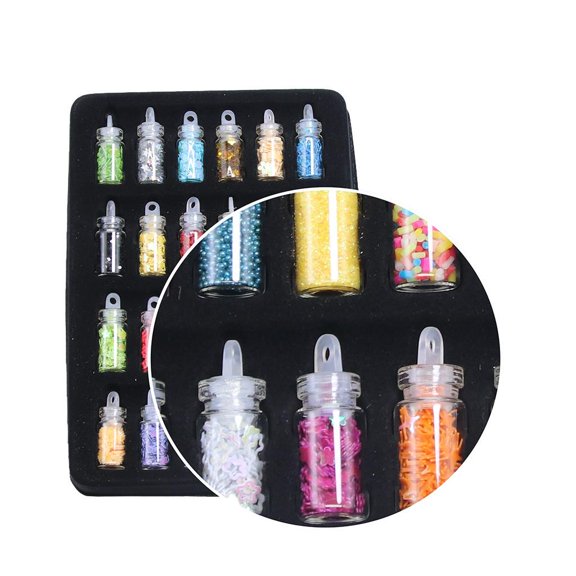Modeling Material Accessories Set, 48 Mini Bottles Modeling Material Fillers, Holographic Glitter Sequins for Modeling Material, Candy Slices Charms for Modeling Material