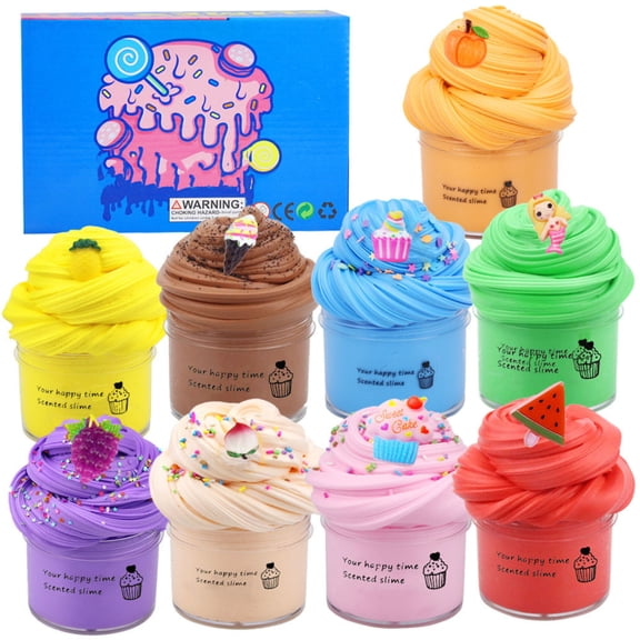 Modeling Material Party Favors for Student | 9 Pack Fluffy Modeling Material Kit with Charms for Modeling Material | Relaxation Toys for Mermaid Birthday Party | Craft Supplies