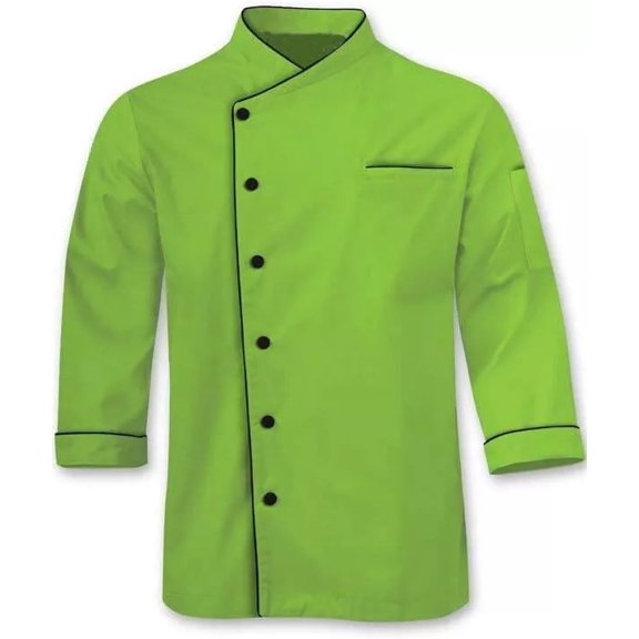 Modeling Men's 3/4 Sleeve Chef Coat Polycotton Uniform Jacket for Food Service and Bakers