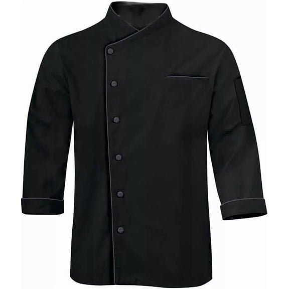 Modeling Men's 3/4 Sleeve Chef Coat Polycotton Uniform Jacket for Food Service and Bakers