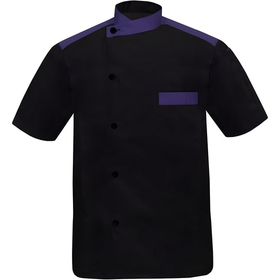 Modeling Men's Half sleeve Multicolor Collar Black Chef Coat Proffesional Kitchen & Culinary chef coat