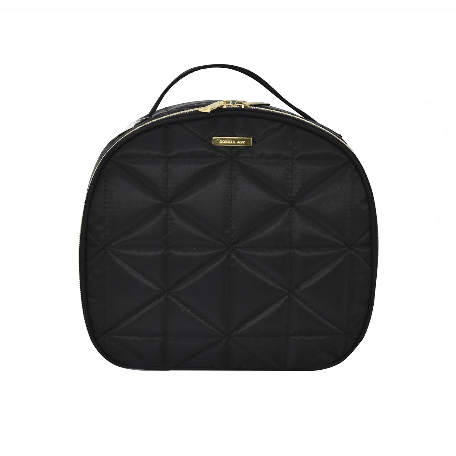 Modella Black 2 Piece Round Train Case