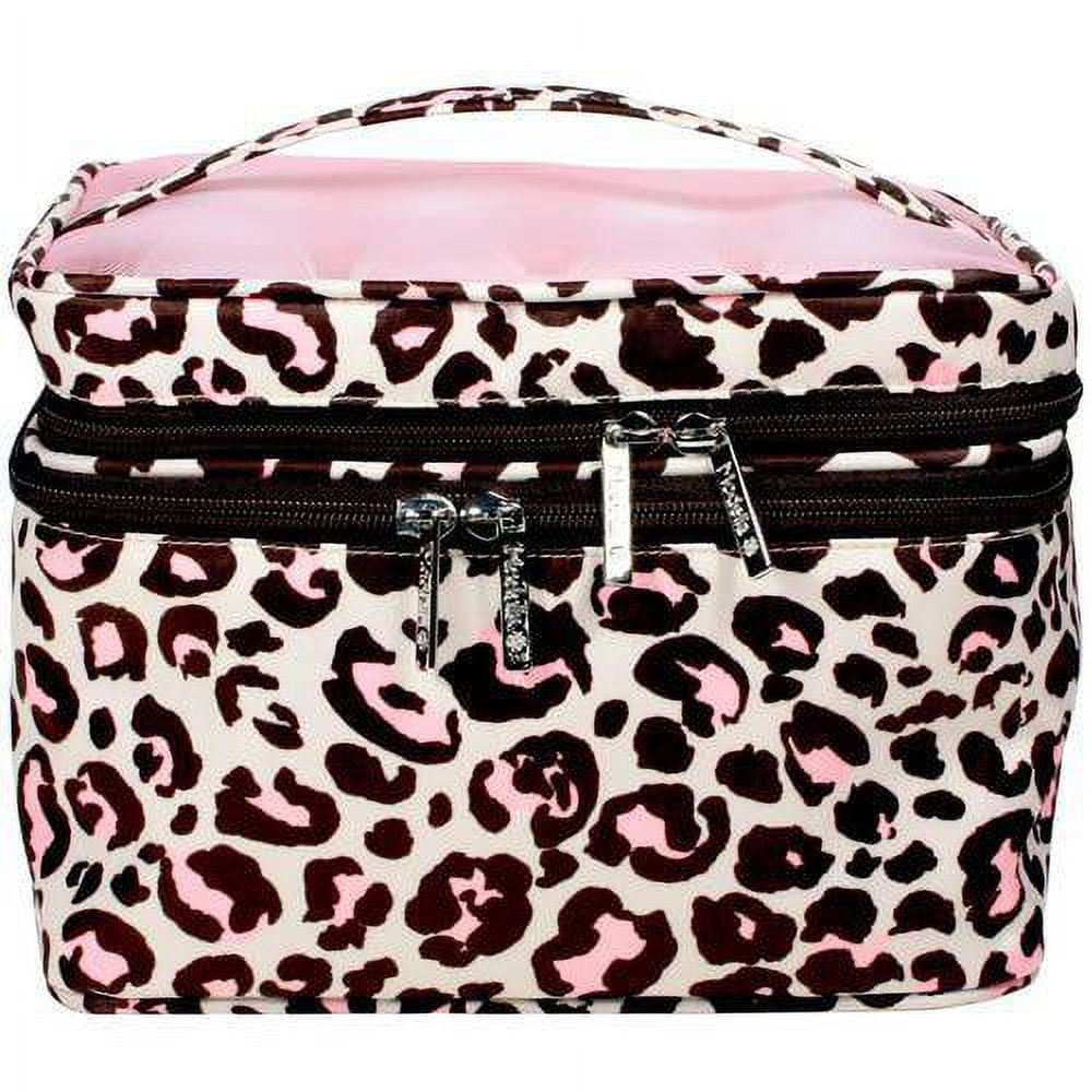Modella Cheetah Fitted Train Case Set, 5 pc