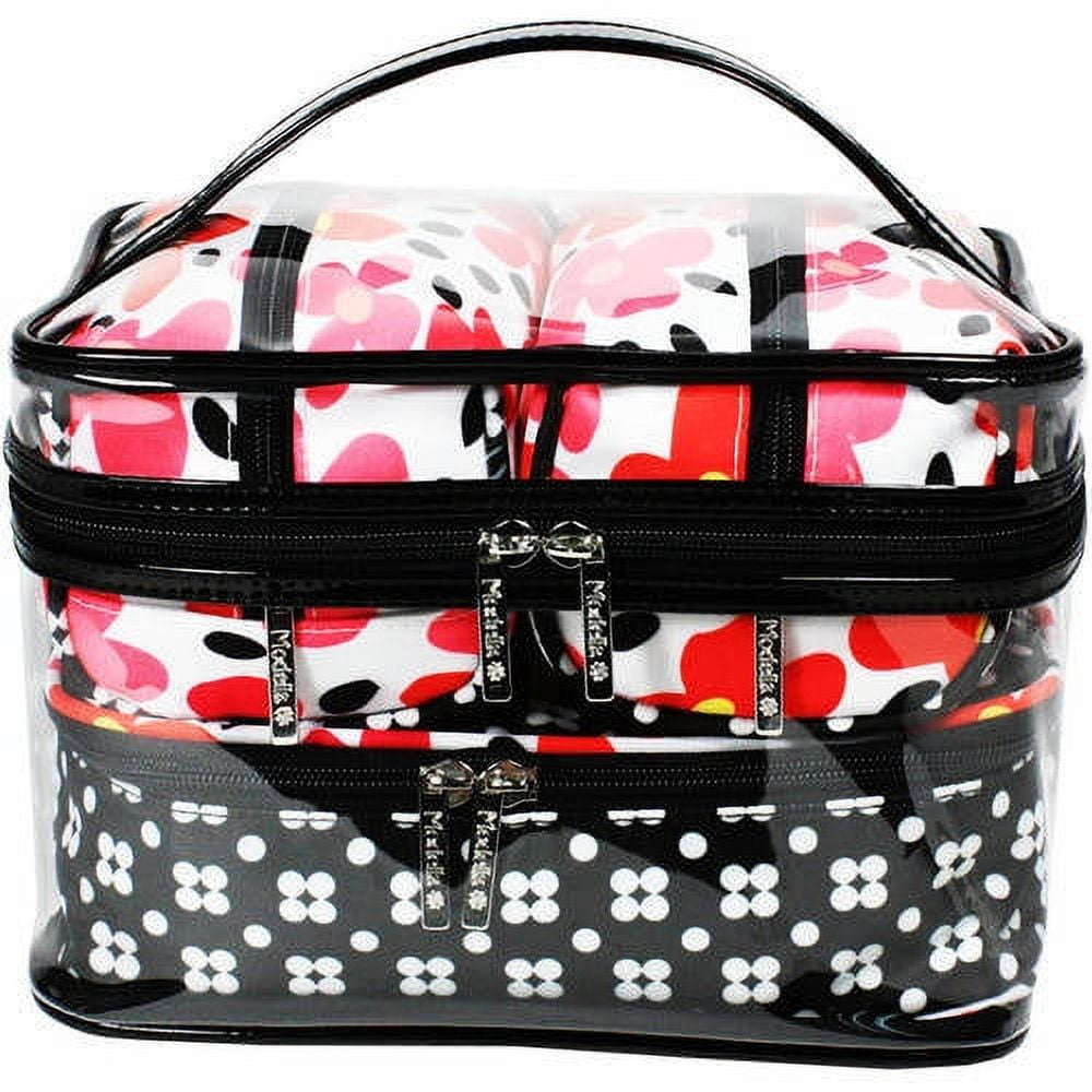 Modella Retro Bloom Train Case Travel Set, 4 Piece