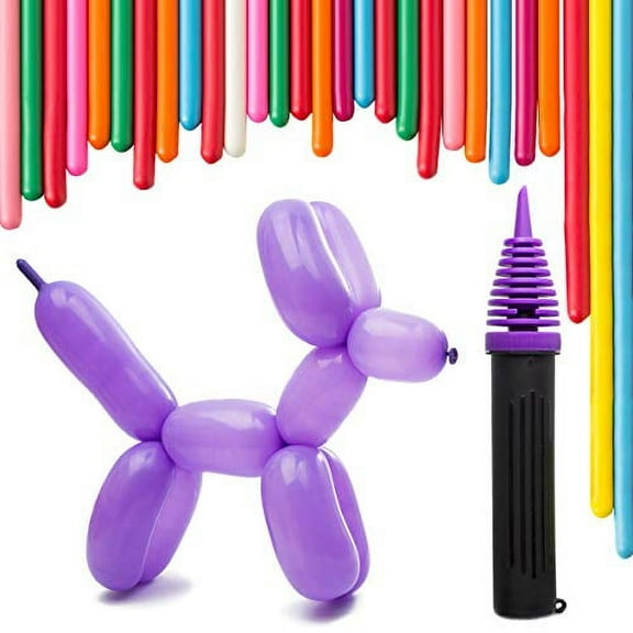 Modelling Balloons with Pump - Birthday Balloon Animals 200 Pack Premium Balloons
