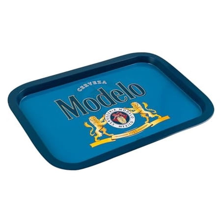 Modelo Blue Dish Deep Plate All Metal Tin Storage Container Rectangular Serving Tray 13.5 x 9.25