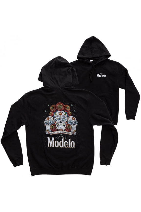 Calavera Front and Back Print Pullover Hoodie-3XLarge