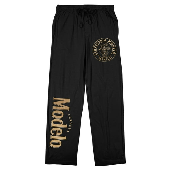 Modelo Cerveceria Stamp Men's Black Sleep Pajama Pants-Medium