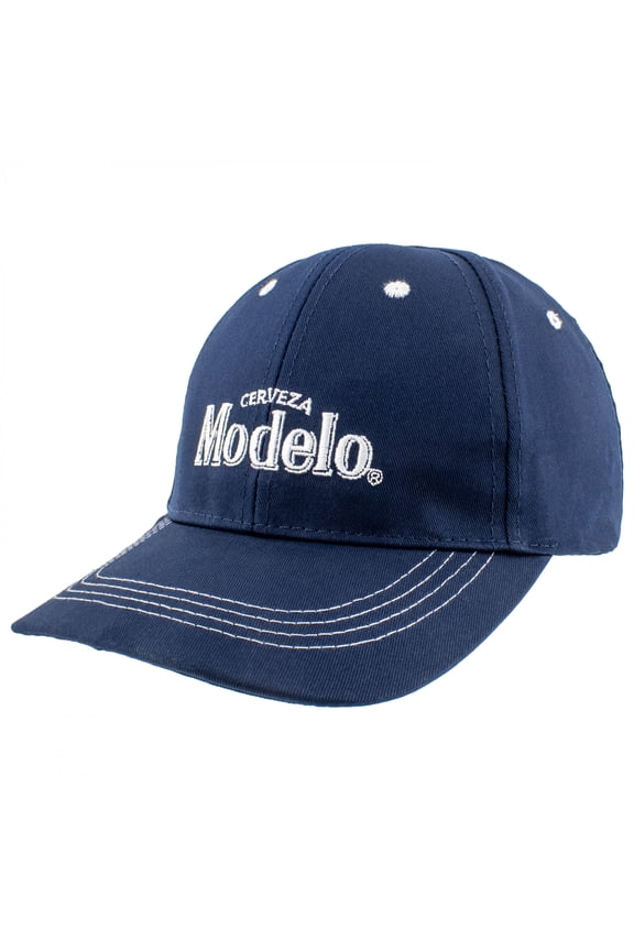 Cerveza Embroidered White Logo on Denim Snapback Hat