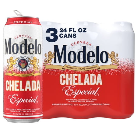 Modelo Chelada Especial Mexican Import Flavored Beer, 3 Pack 24 fl. oz. Cans, 3.5% ABV