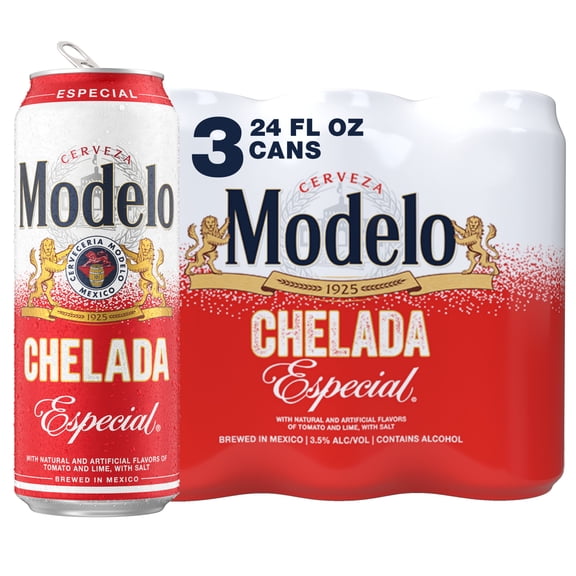 Modelo Chelada Especial Mexican Import Flavored Beer, 3 pack 24 fl. oz. Cans, 3.5% ABV