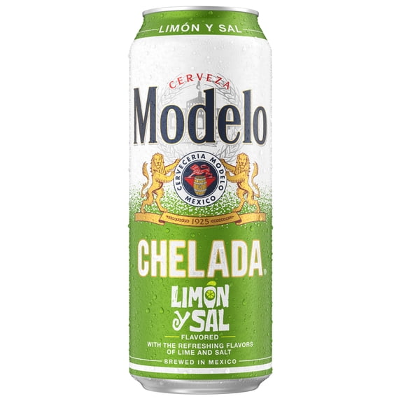 Modelo Chelada Limón y Sal Mexican Import Flavored Beer, 24 fl. oz. Single Beer Can, 3.5% ABV